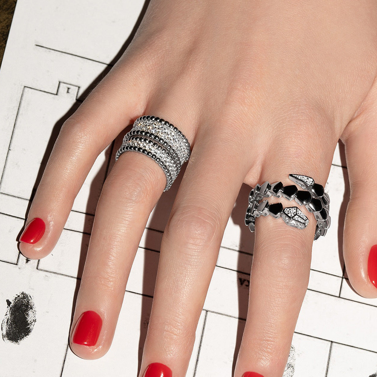 Geometric Puzzle Jewelry Set - S925 Silver Matching Earrings Ring Wholesale