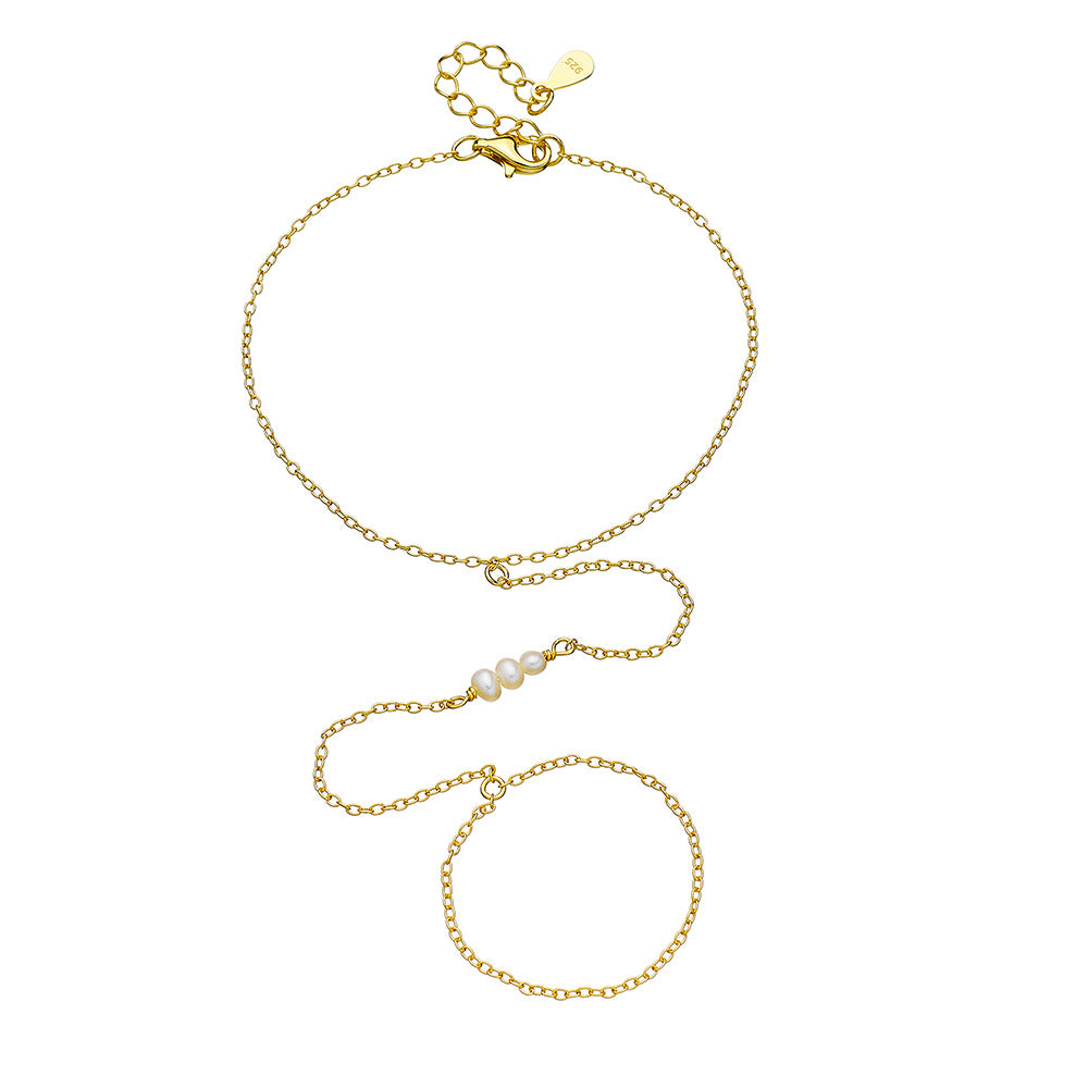 S925 Silver Graceful Pearl Hand Chain - Cross-Border Hot Selling Slave Bracelet