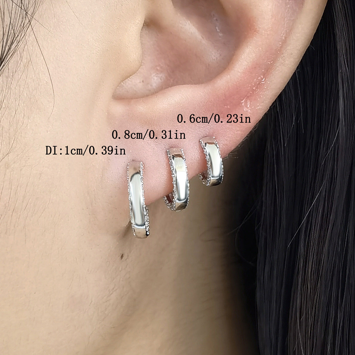 Zircon Hoop Ear Cuffs - S925 Silver Minimalist Niche Everyday