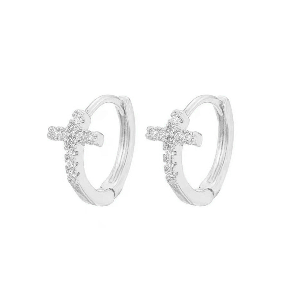 Geometric Cross Ear Cuffs - S925 Sterling Silver Sweet Cool Niche Earrings