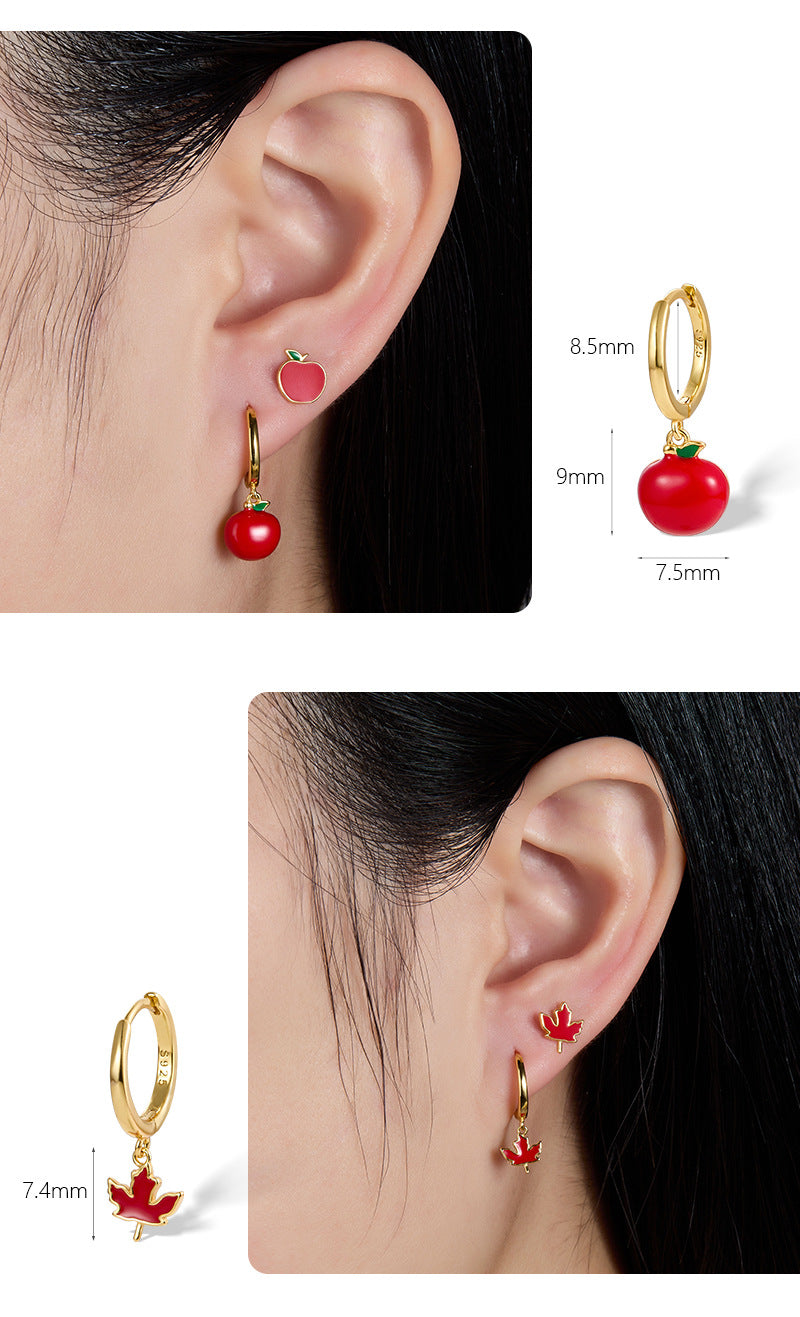 Vegetable Fruit Ear Cuffs - S925 Silver Halloween Pumpkin Batch