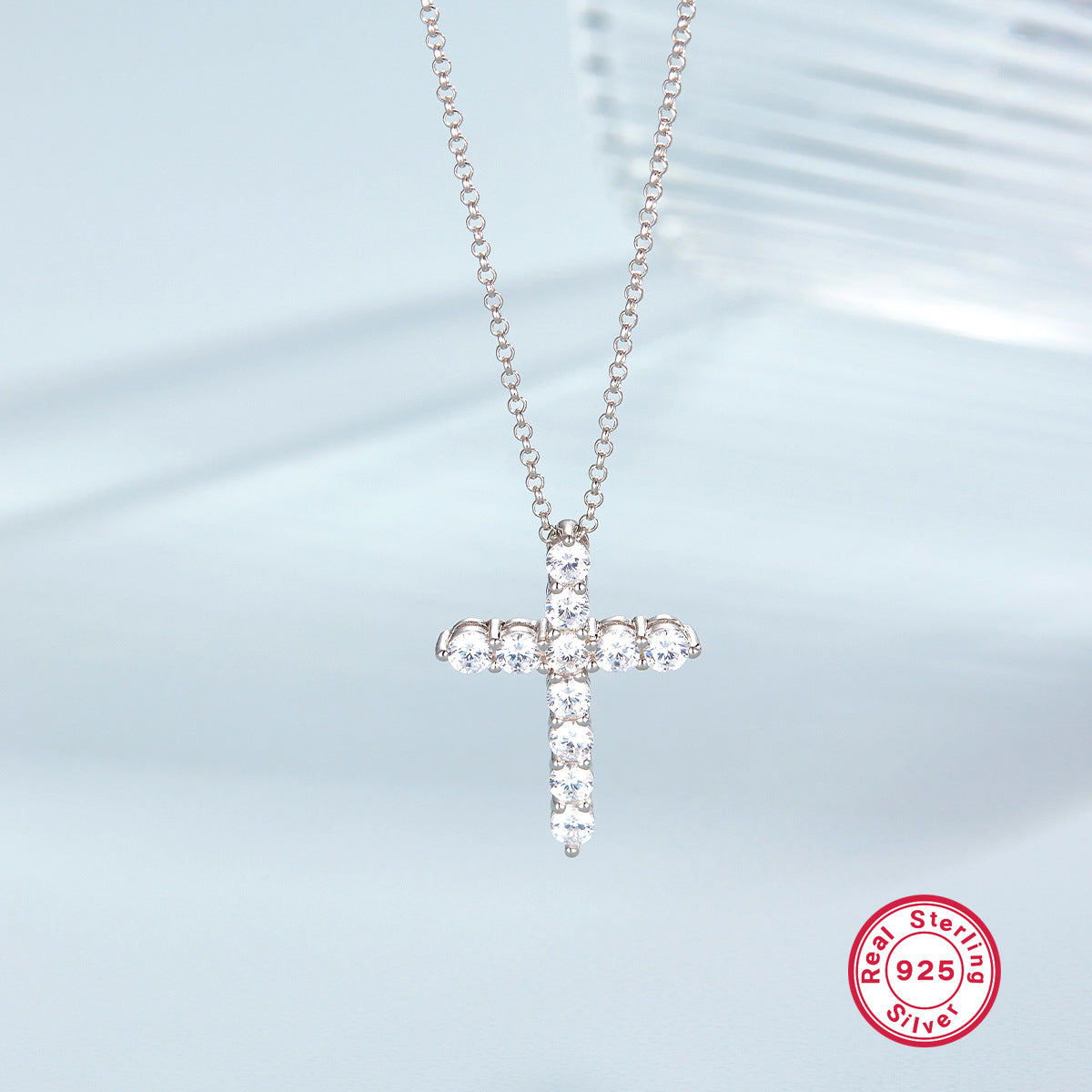 S925 Silver Cross Necklace | Christian Collarbone Chain | Niche Women‘s Jewelry