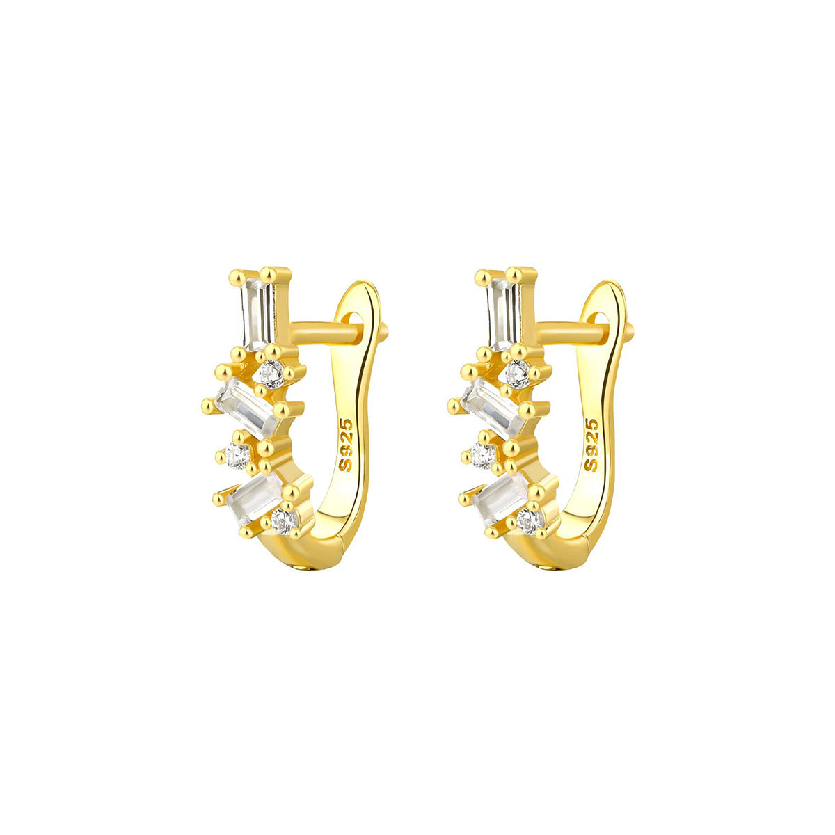 Geometric Stud Earrings - S925 Sterling Silver Minimalist Niche Earrings