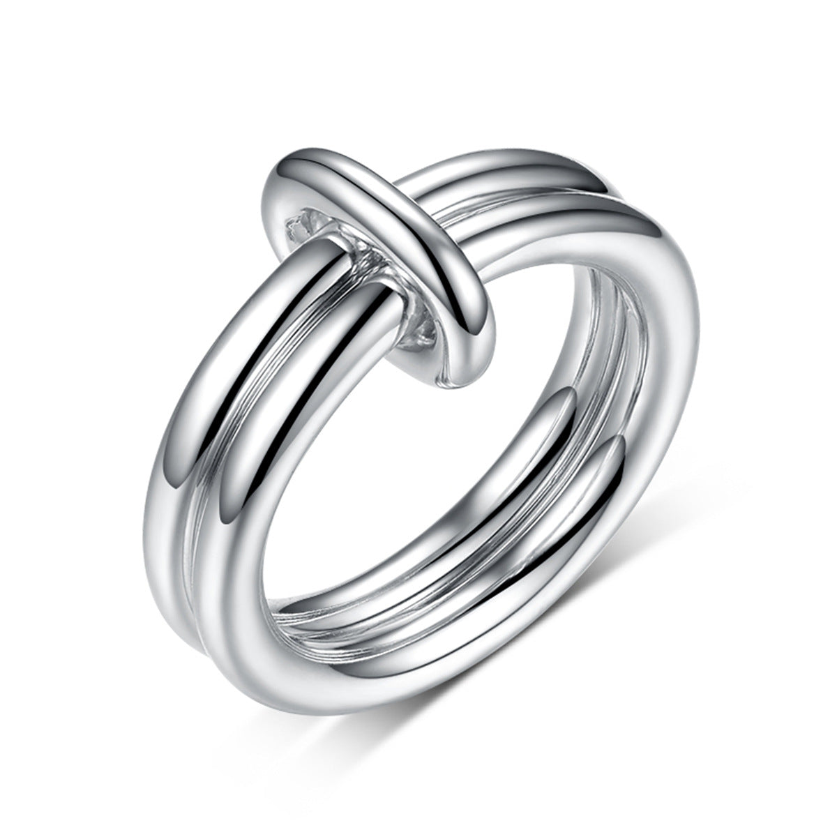 Geometric Double Ring - 925 Silver Minimalist Niche Finger Jewelry