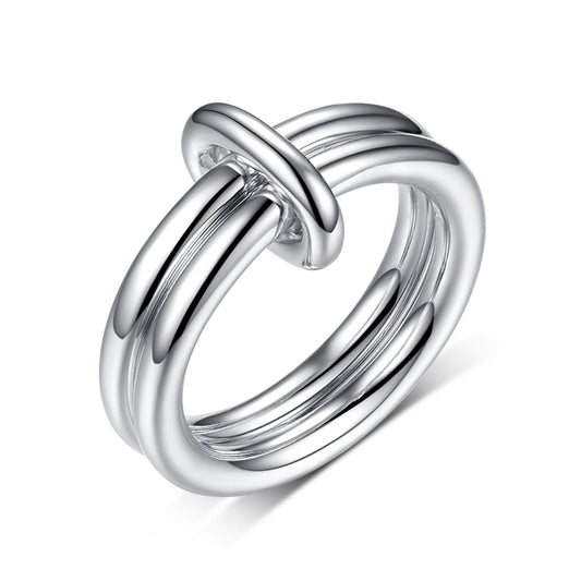 Geometric Double Ring - 925 Silver Minimalist Niche Finger Jewelry
