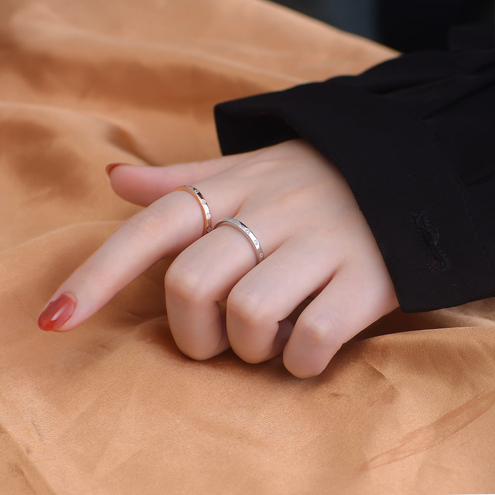 925 Sterling Silver Stackable Rings, Thin Zirconia Band Set