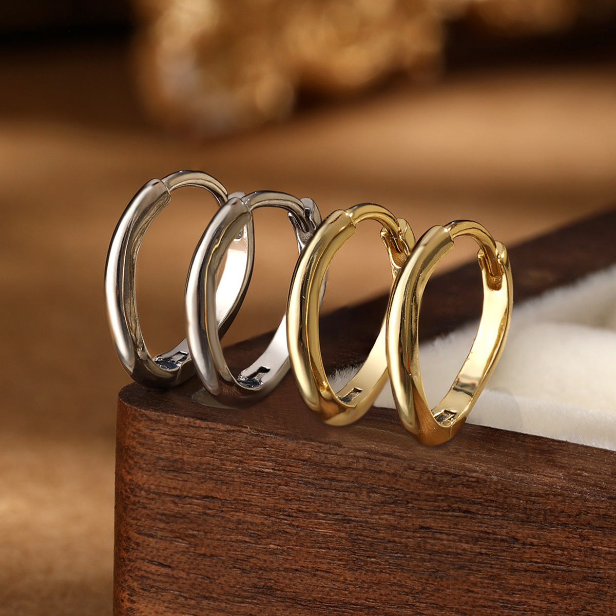 Wavy Hoop Earrings - S925 Silver Asymmetric Minimalist Geometric