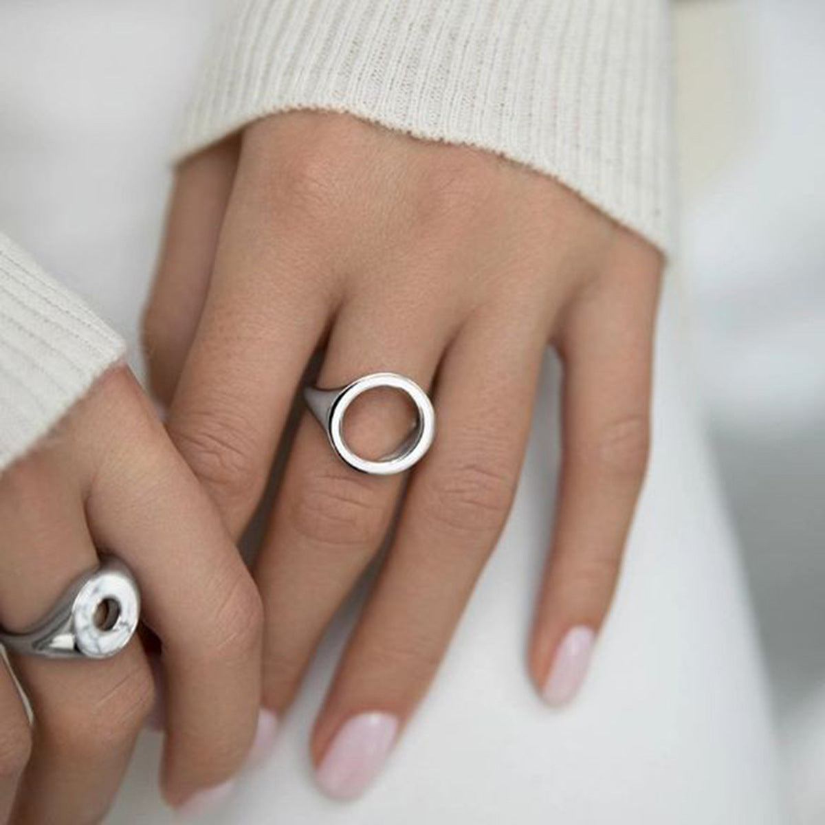 Geometric Drip Pendant Necklace - 925 Silver Minimalist Choker