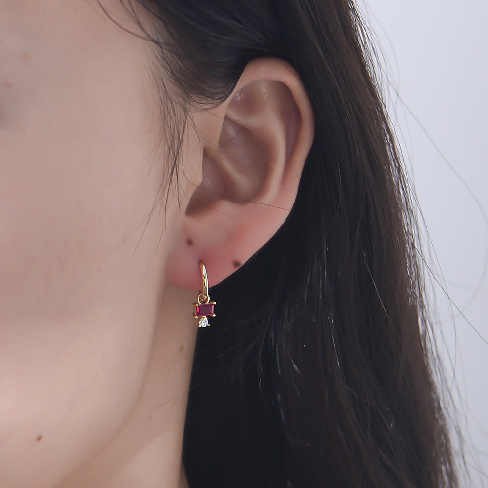 S925 Silver Minimalist Earring Combination - Sparkling Zirconia Set for Women