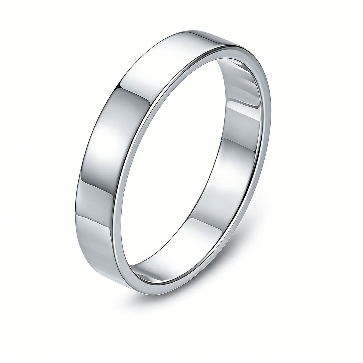925 Sterling Silver Minimalist Wide Band Ring, High-Polished Gold Plated Plain Hoop Jewelry