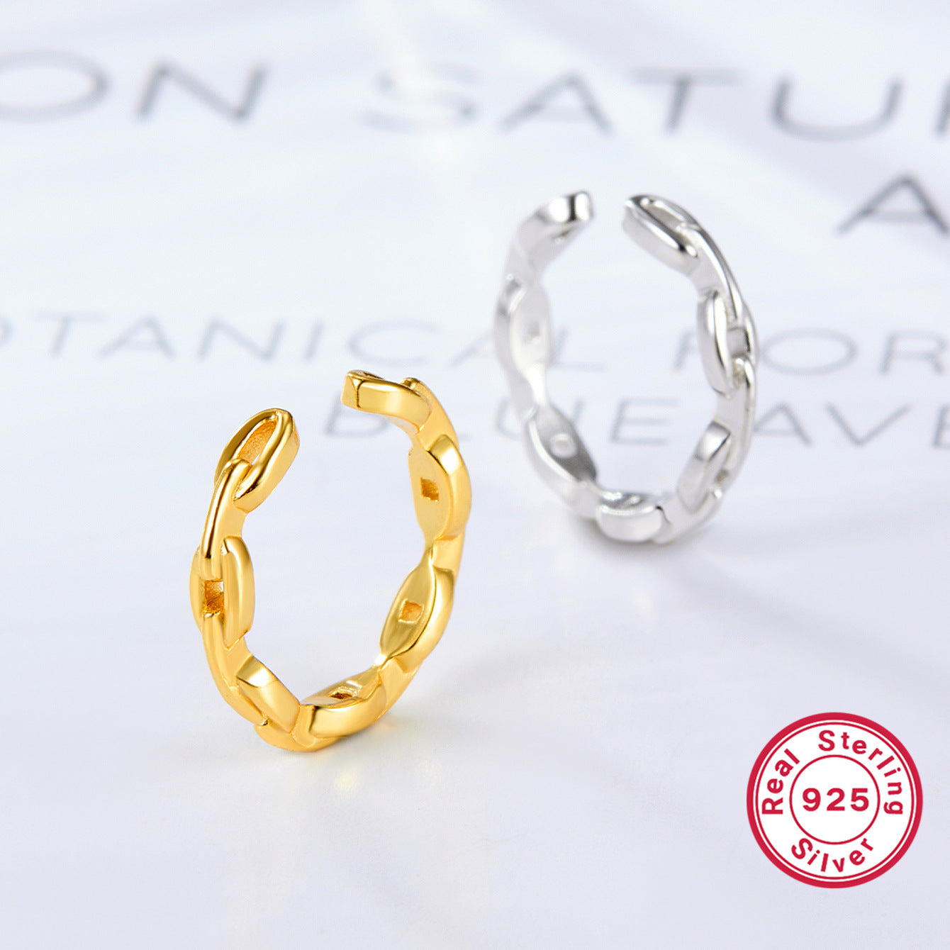 French Twist Ear Clips - 925 Silver No Piercing Earrings