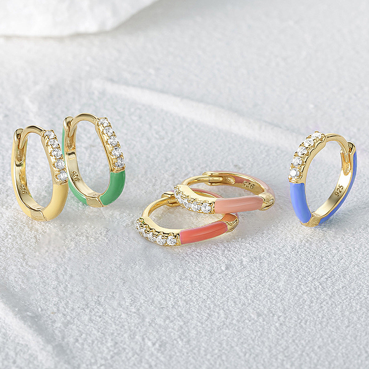 Single Color Drip Hoop - S925 Silver Dopamine Asymmetric Niche