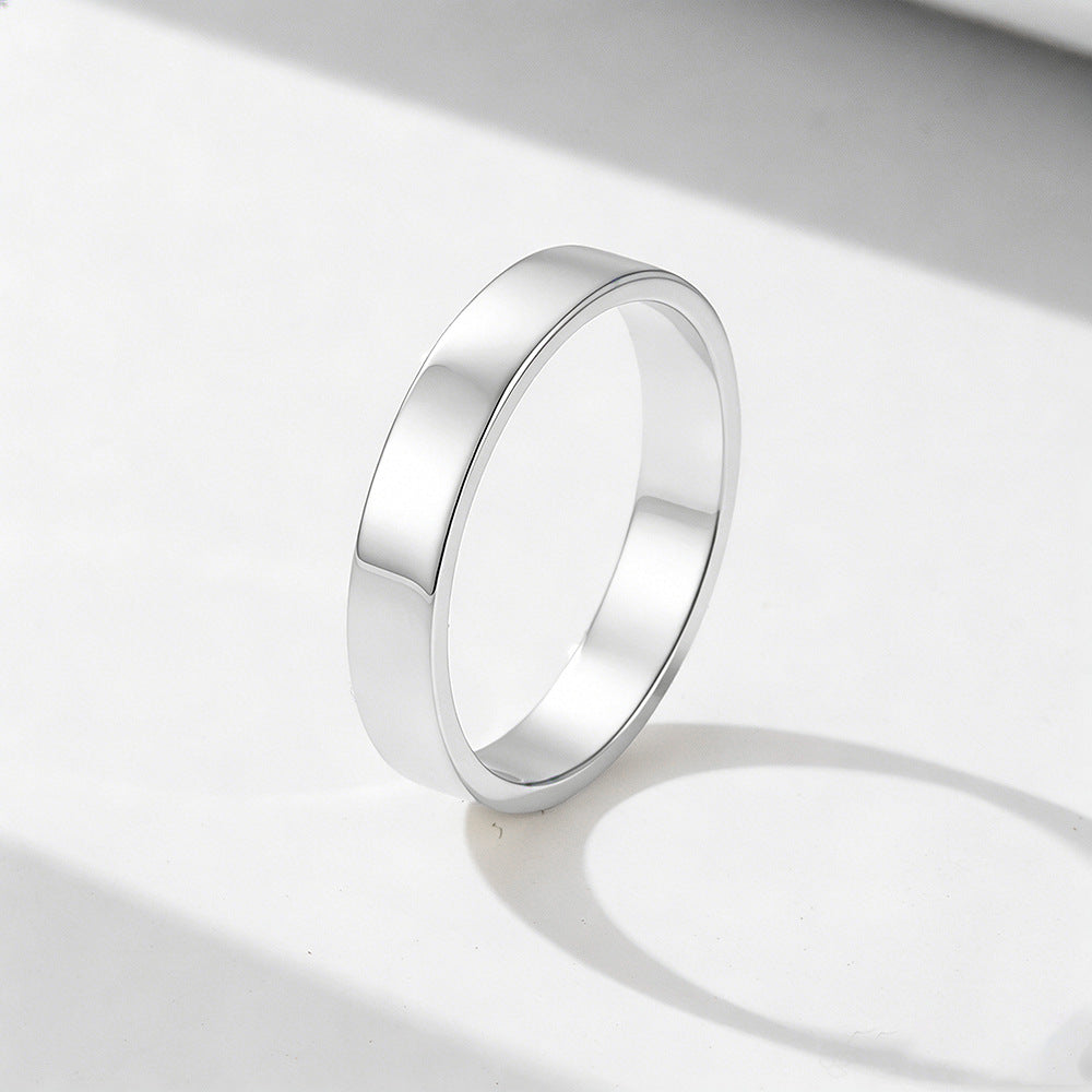 925 Sterling Silver Minimalist Wide Band Ring, High-Polished Gold Plated Plain Hoop Jewelry