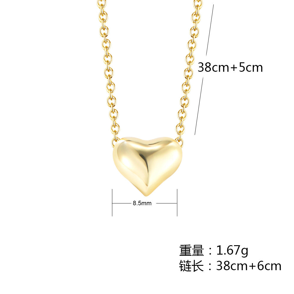 925 Sterling Silver Minimalist Hollow Heart Necklace, Elegant Ins Style Love Pendant Jewelry