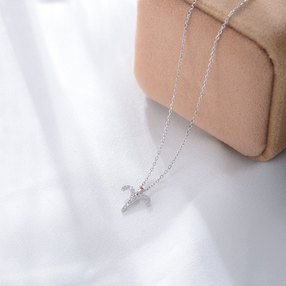 925 Sterling Silver Twelve Zodiac Diamond Pendant Necklace, Fashionable Viral Wish Amazon Hot Selling Jewelry