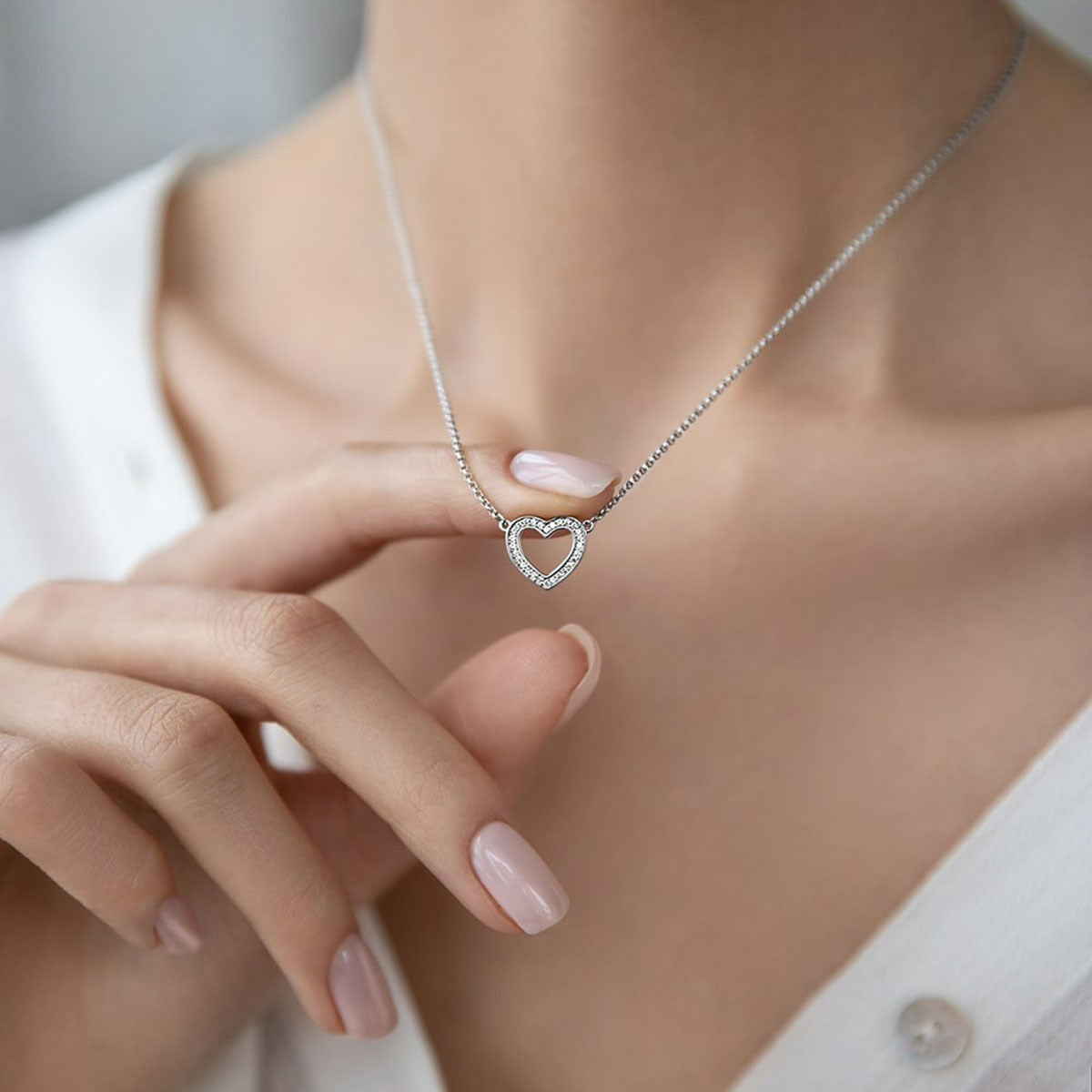 Heart Jewelry Set - 925 Silver Minimalist Light Luxury for Women