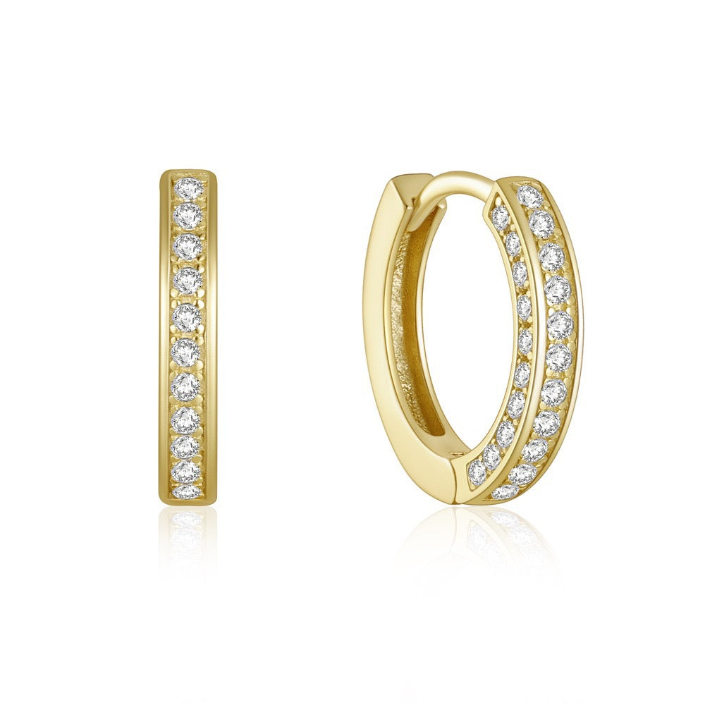 Diamond Hoop Earrings - S925 Silver Geometric Niche Ear Jewelry