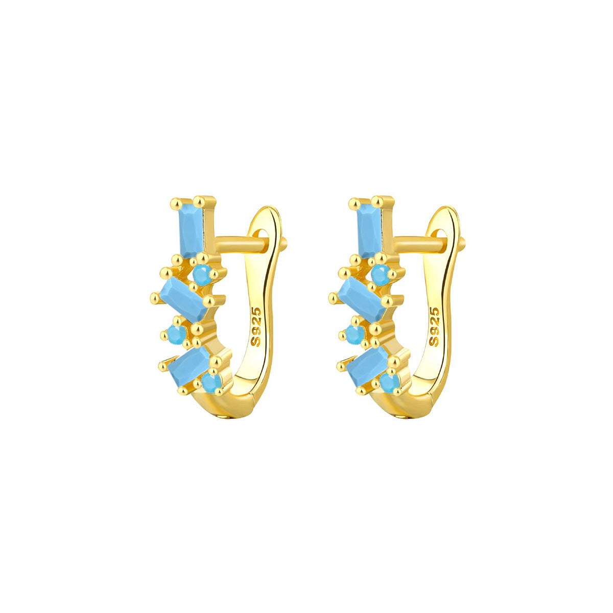 Geometric Stud Earrings - S925 Sterling Silver Minimalist Niche Earrings