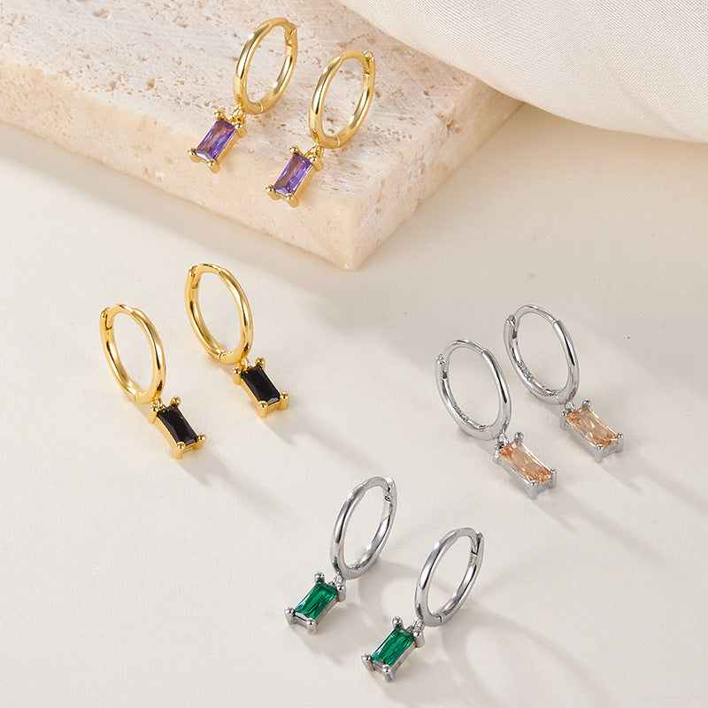 Zircon Earrings Wholesale - S925 Sterling Silver Minimalist Niche Studs