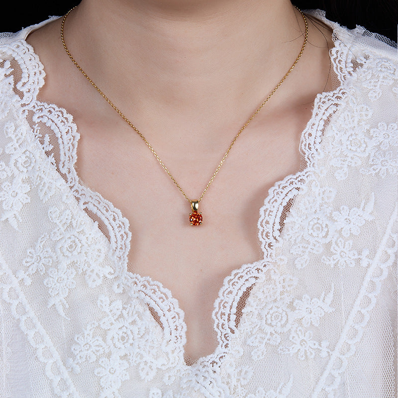 December Birthstone Necklace - 925 Sterling Silver Minimalist Zircon Jewelry