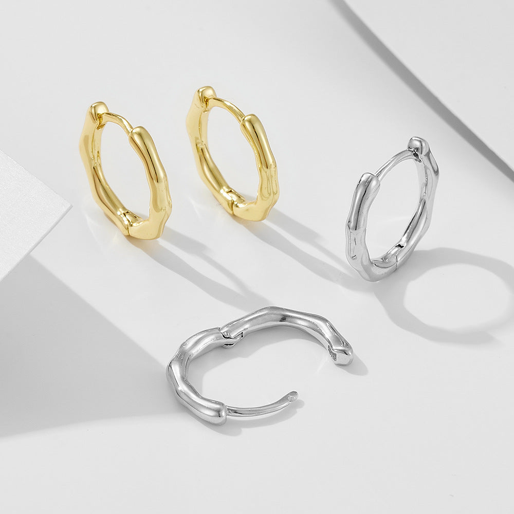 S925 Silver Abstract Twisted Hoop Earrings - Modern Ins Style Aesthetic Accessories