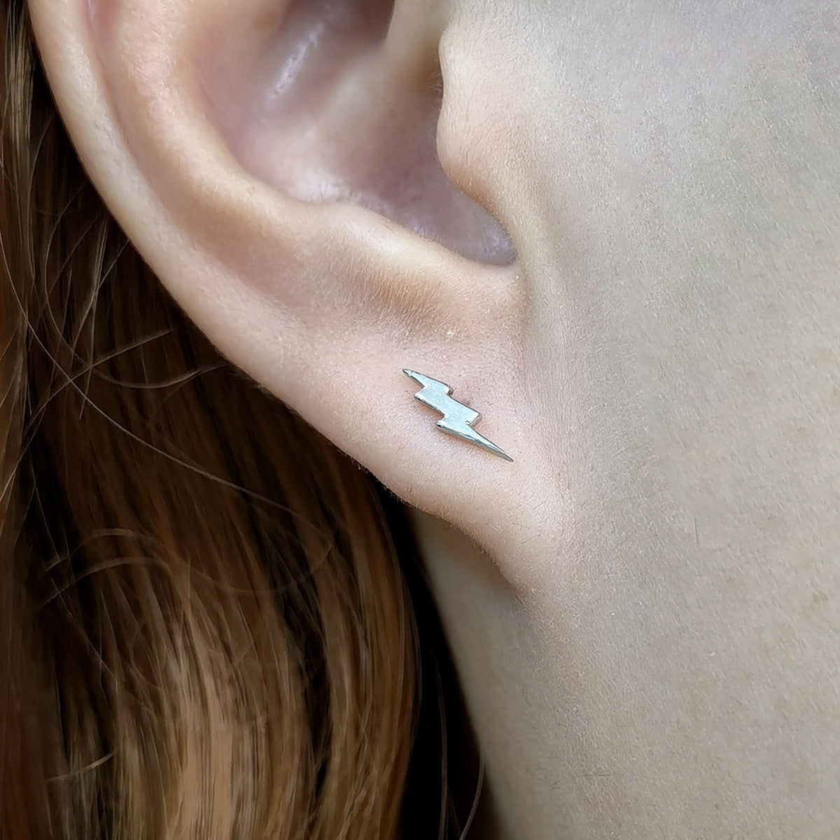 Lightning Stud Earrings - 925 Silver Mini Stackable Wholesale