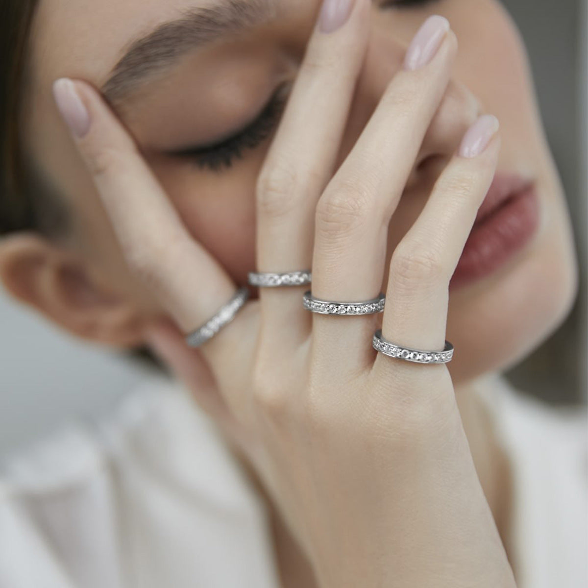 Diamond Stackable Rings - 925 Silver Niche Adjustable Knuckle Jewelry