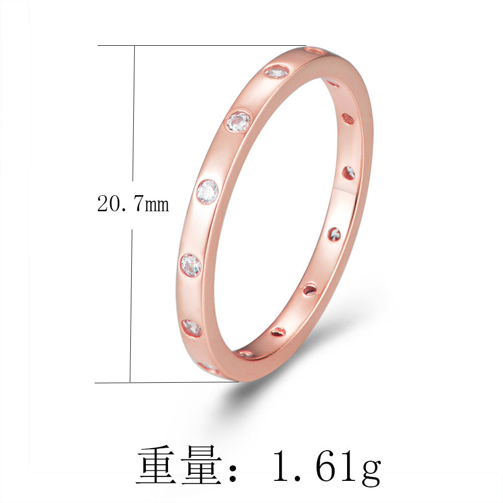 925 Sterling Silver Stackable Rings, Thin Zirconia Band Set