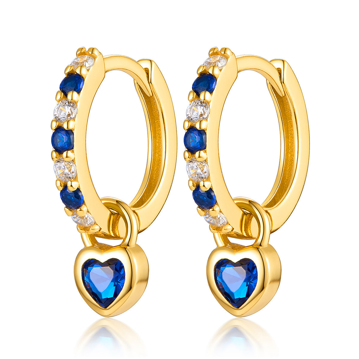 Color Zircon Heart Ear Cuffs - S925 Silver Dopamine Jewelry
