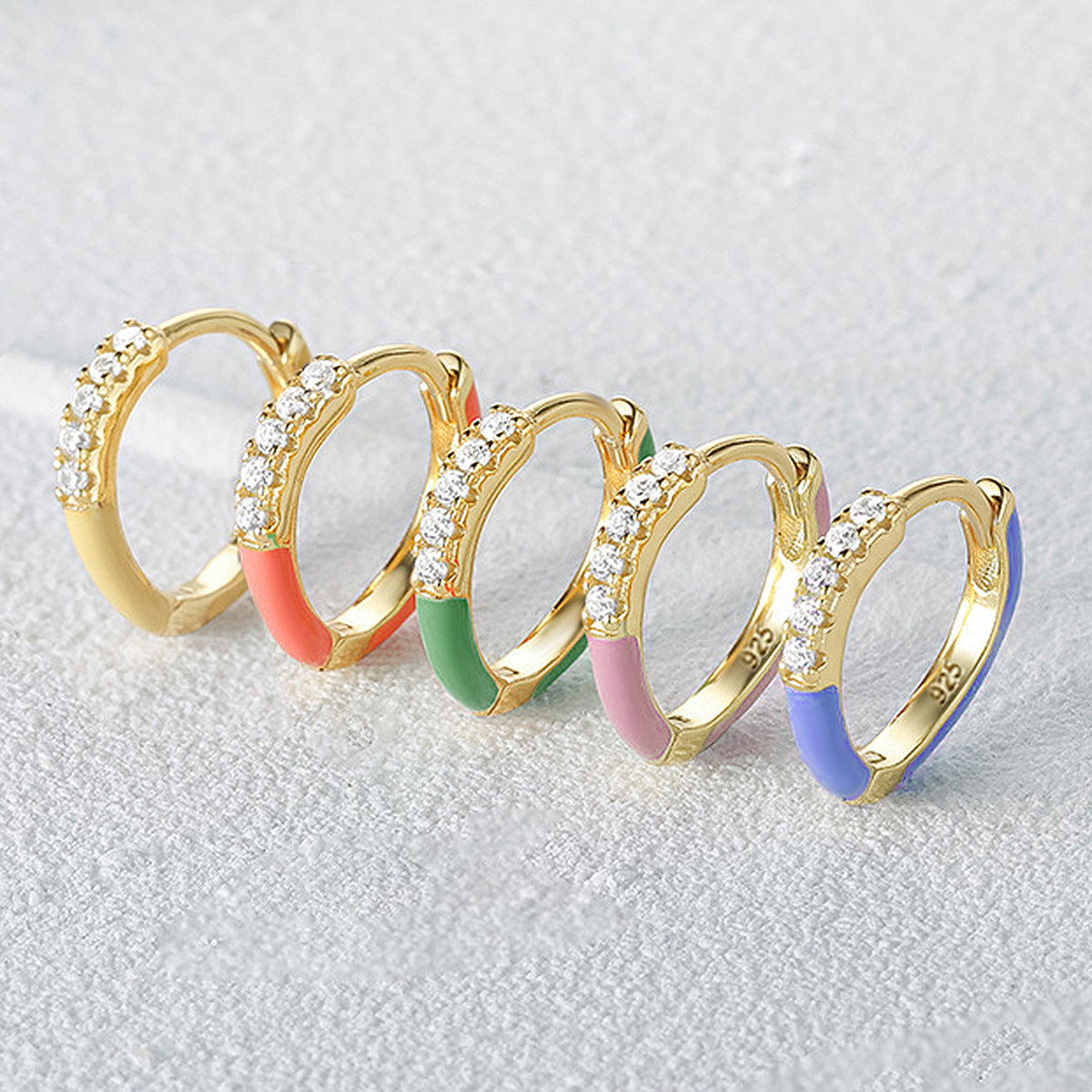 Single Color Drip Hoop - S925 Silver Dopamine Asymmetric Niche