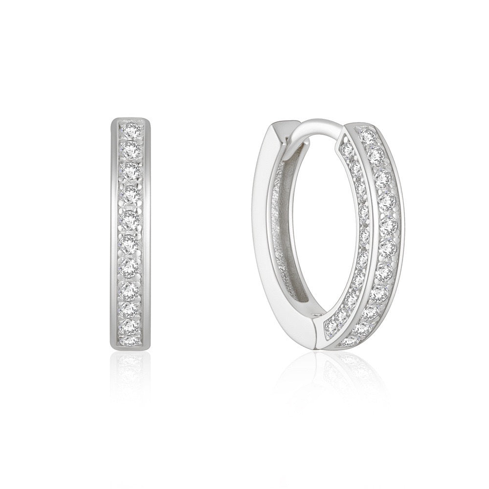 Diamond Hoop Earrings - S925 Silver Geometric Niche Ear Jewelry