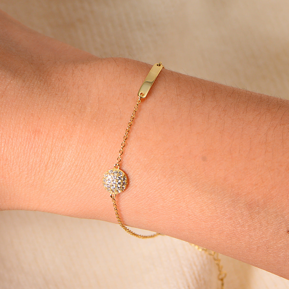 Sterling Silver Chic Geometric Bar Link Bracelet for Women, High-End Versatile Hand Jewelry