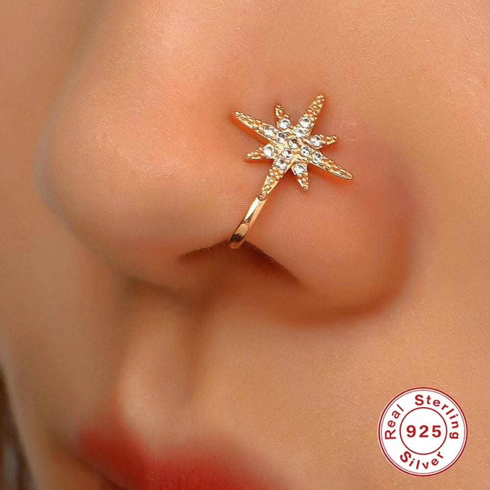 Star Nose Clip - 925 Silver Minimalist Light Luxury Unisex Jewelry
