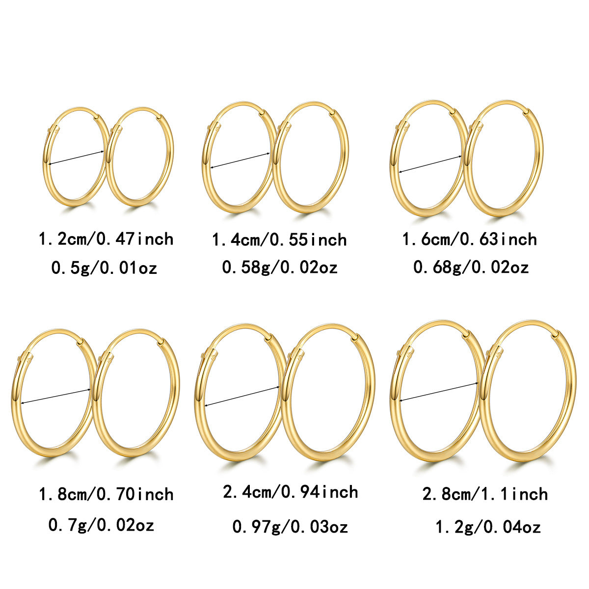 Polished Circle Earrings - 925 Silver Hoop Ear Cuffs Trending