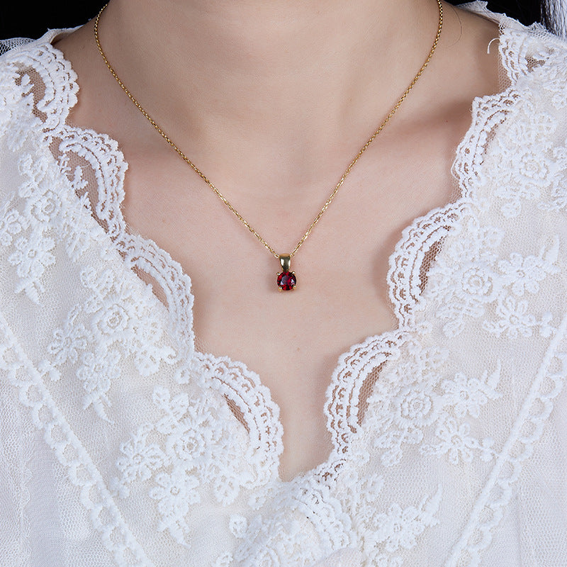 December Birthstone Necklace - 925 Sterling Silver Minimalist Zircon Jewelry