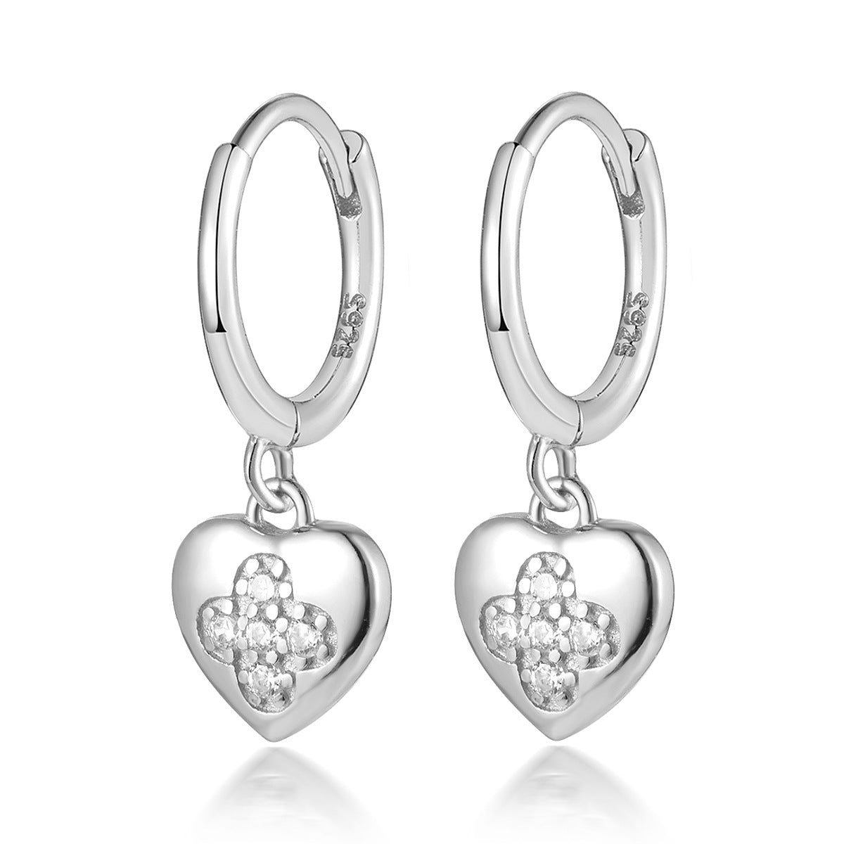 Heart Ear Cuffs - 925 Silver Stackable Light Luxury Wholesale