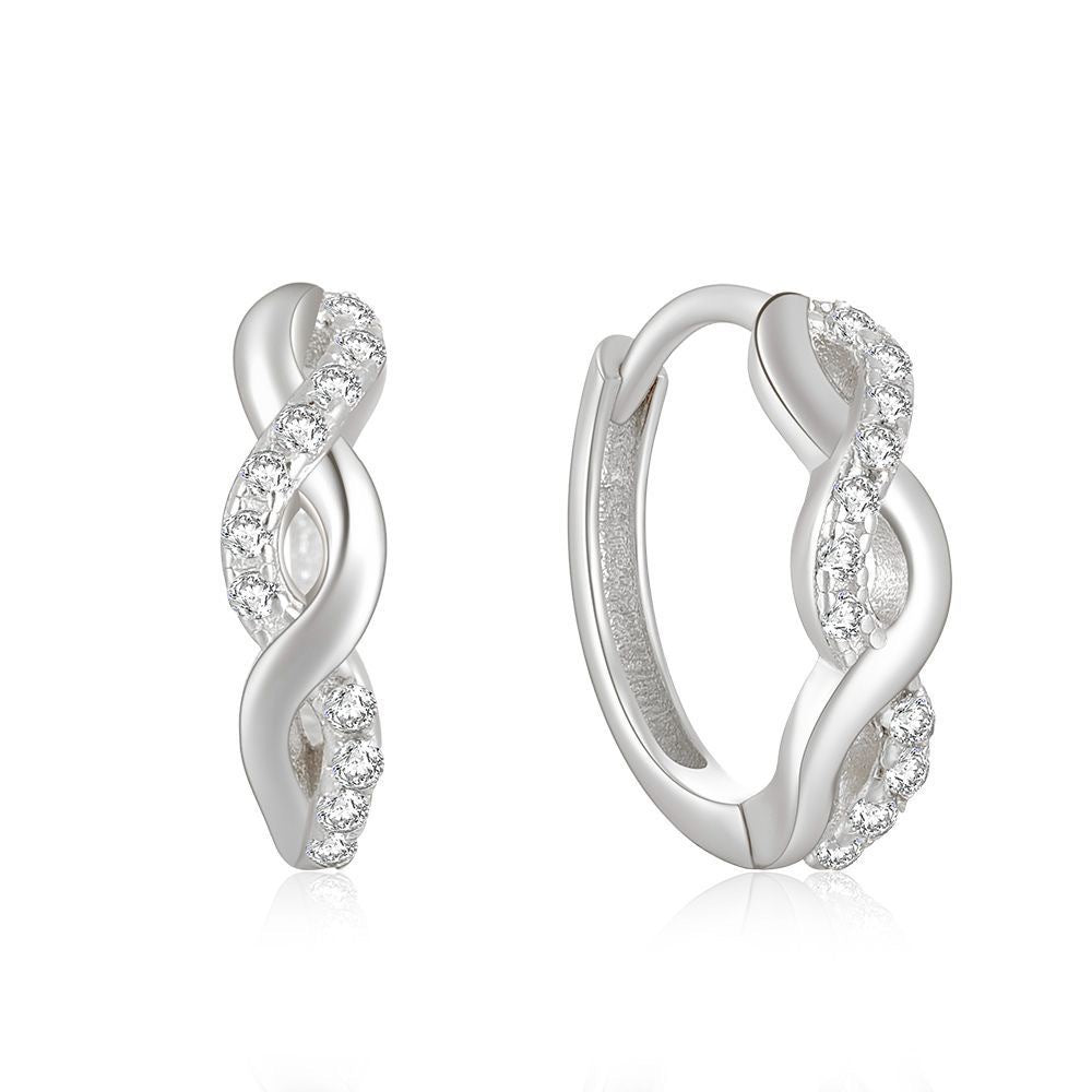 Diamond Hoop Earrings - S925 Silver Geometric Niche Ear Jewelry
