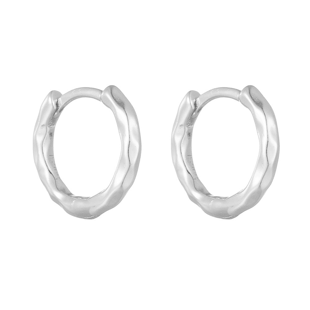 925 Sterling Silver Minimalist Hoop & Cartilage Stud Earrings, Cold Aesthetic High-End Design Jewelry