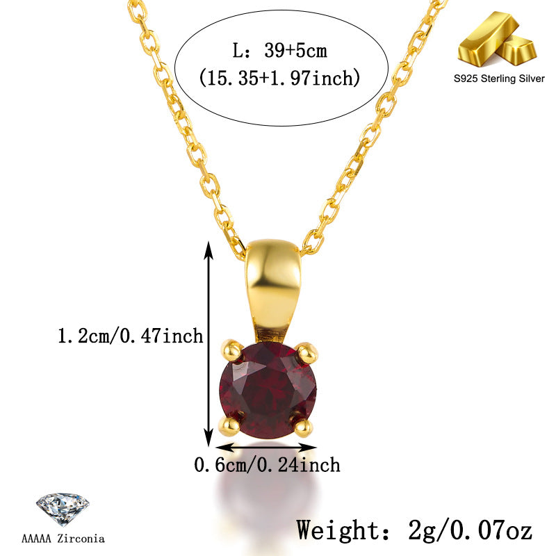 December Birthstone Necklace - 925 Sterling Silver Minimalist Zircon Jewelry