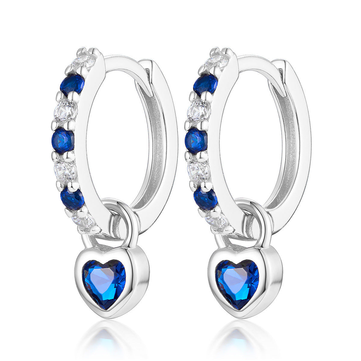 Color Zircon Heart Ear Cuffs - S925 Silver Dopamine Jewelry