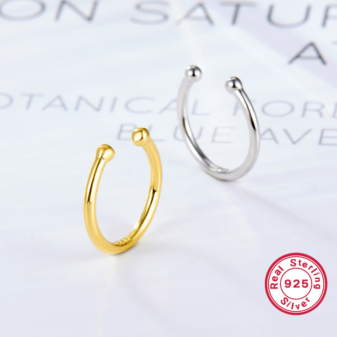 French Twist Ear Clips - 925 Silver No Piercing Earrings