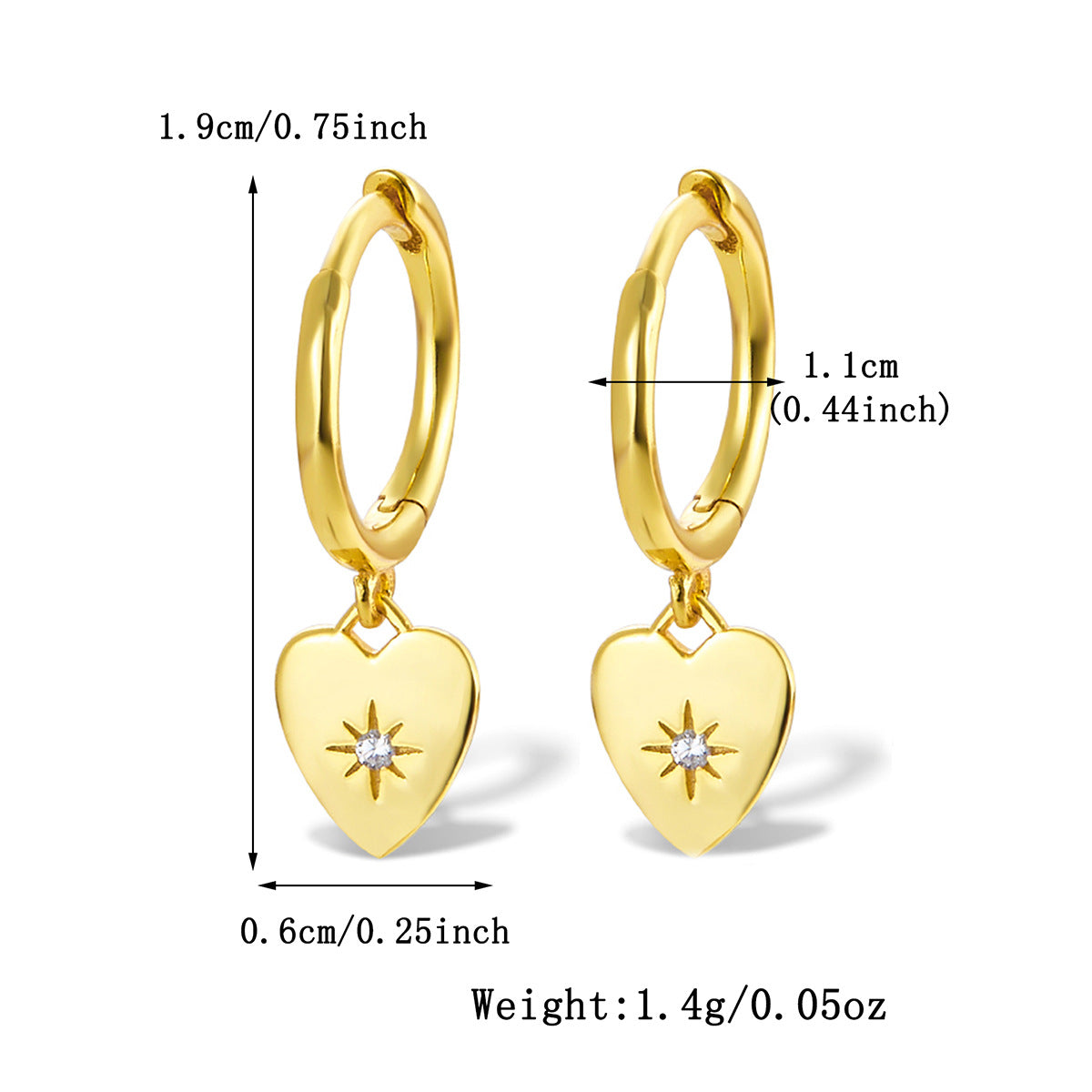 Heart Ear Cuffs - 925 Silver Stackable Light Luxury Wholesale