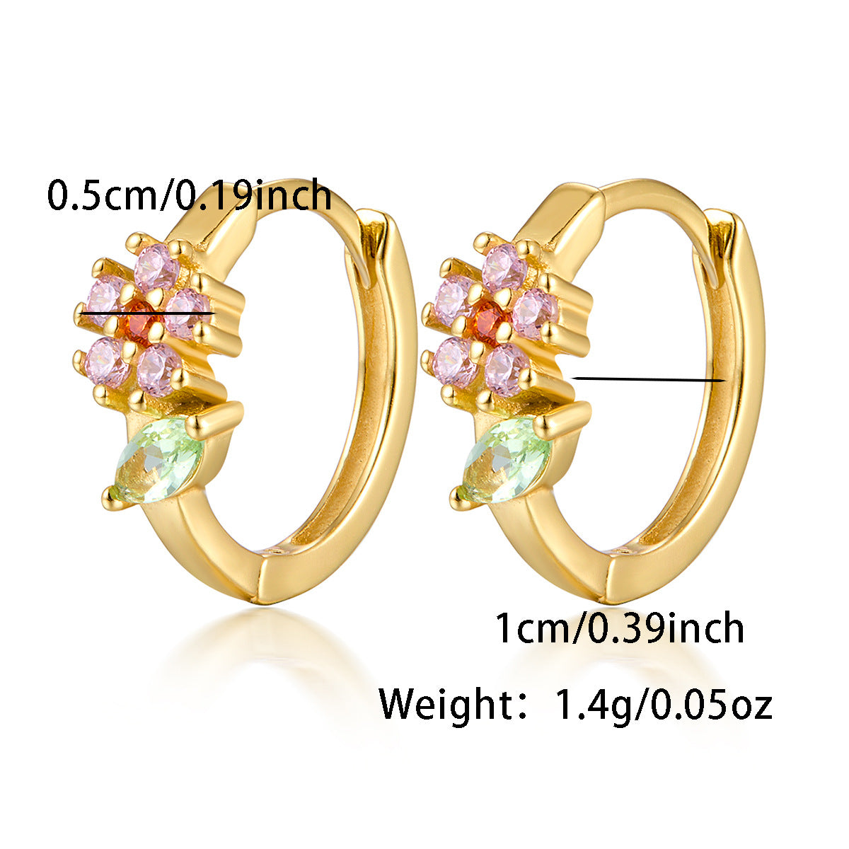 Floral Leaf Ear Cuffs - S925 Silver Fresh Pastoral Zircon Earrings