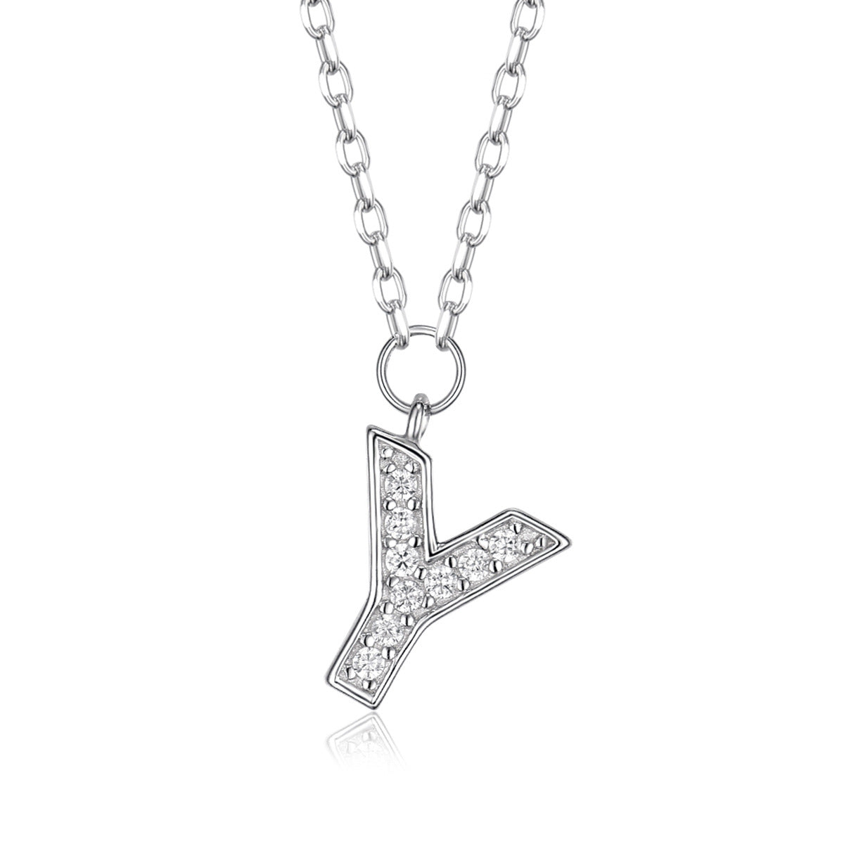 Custom Letter Necklace - 925 Silver Zircon Light Luxury Jewelry
