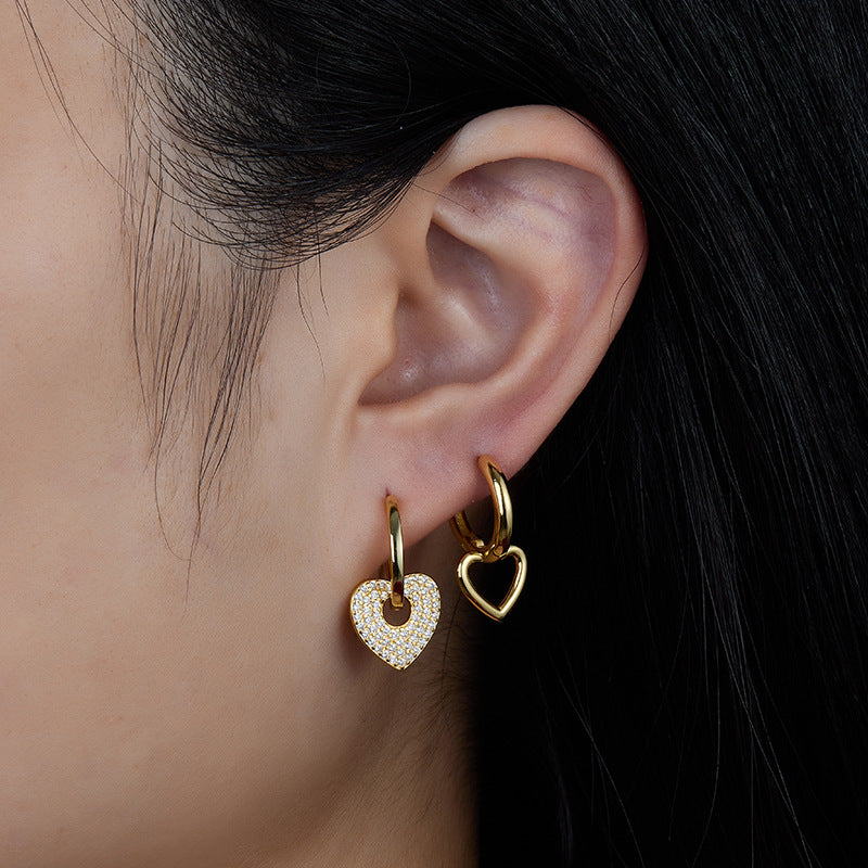 Heart Zircon Ear Cuffs - 925 Silver Stackable Trending Wholesale