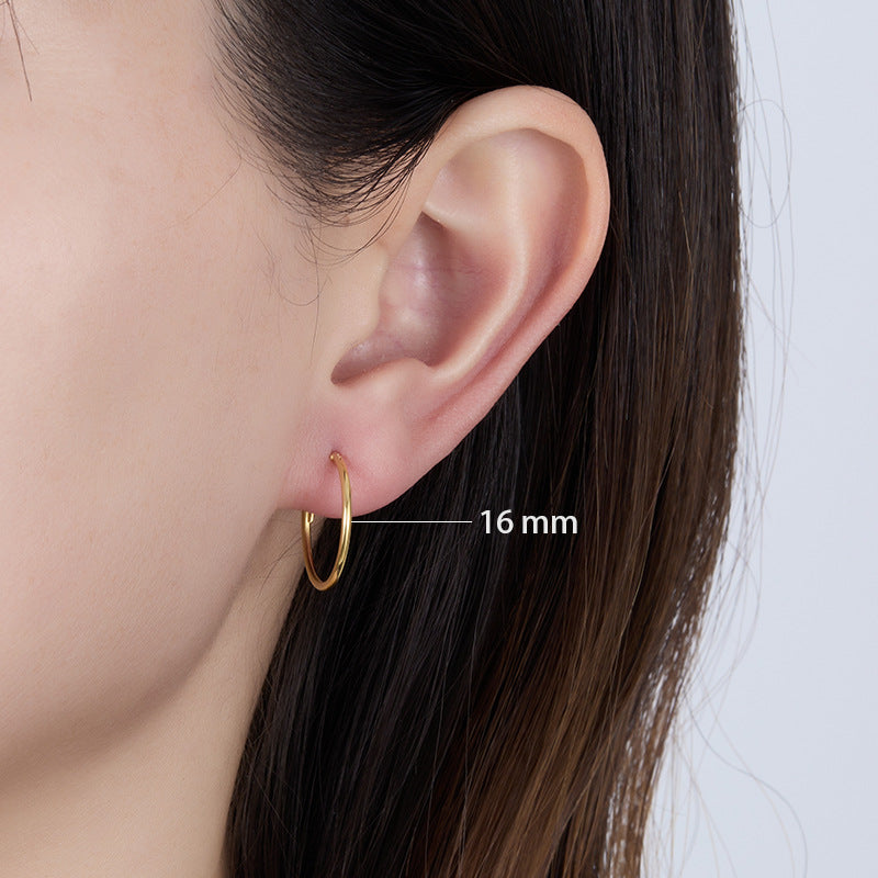 Polished Circle Earrings - 925 Silver Hoop Ear Cuffs Trending