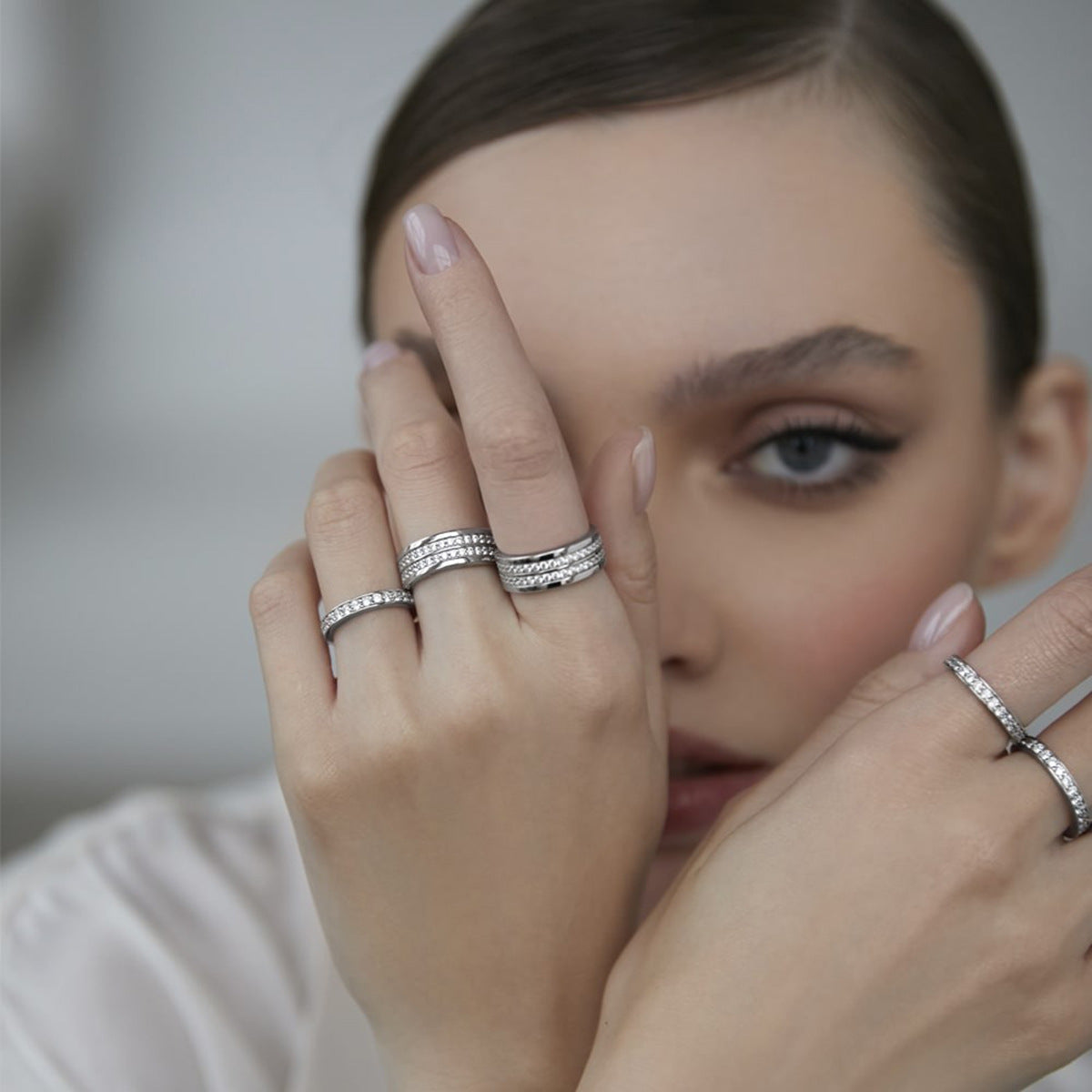 Diamond Stackable Rings - 925 Silver Niche Adjustable Knuckle Jewelry