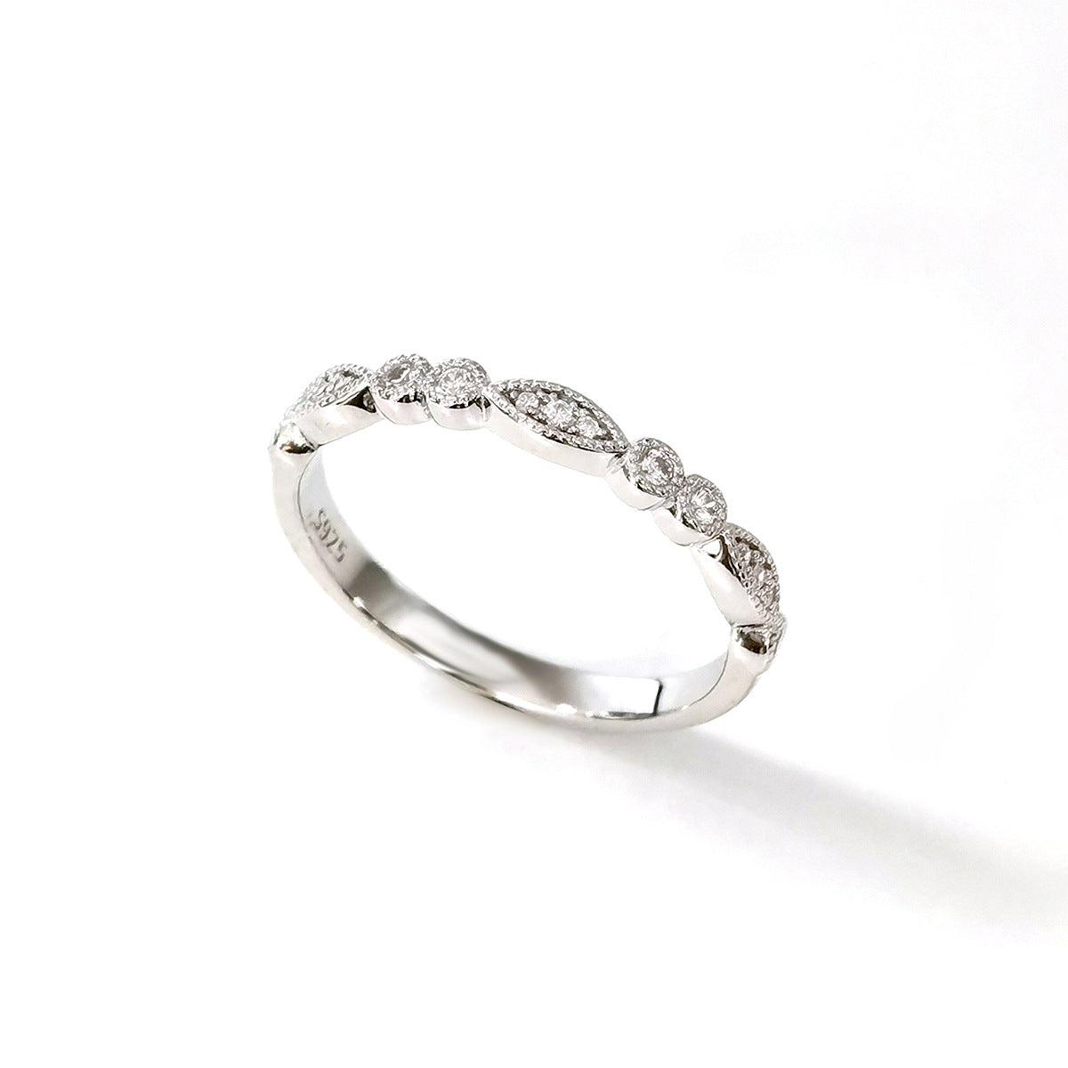 Square Carbon Diamond Ring - S925 Silver Geometric Stackable Niche