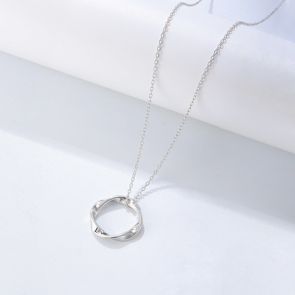 925 Sterling Silver Mobius Loop Couple Necklace, Infinite Love Pendant Jewelry