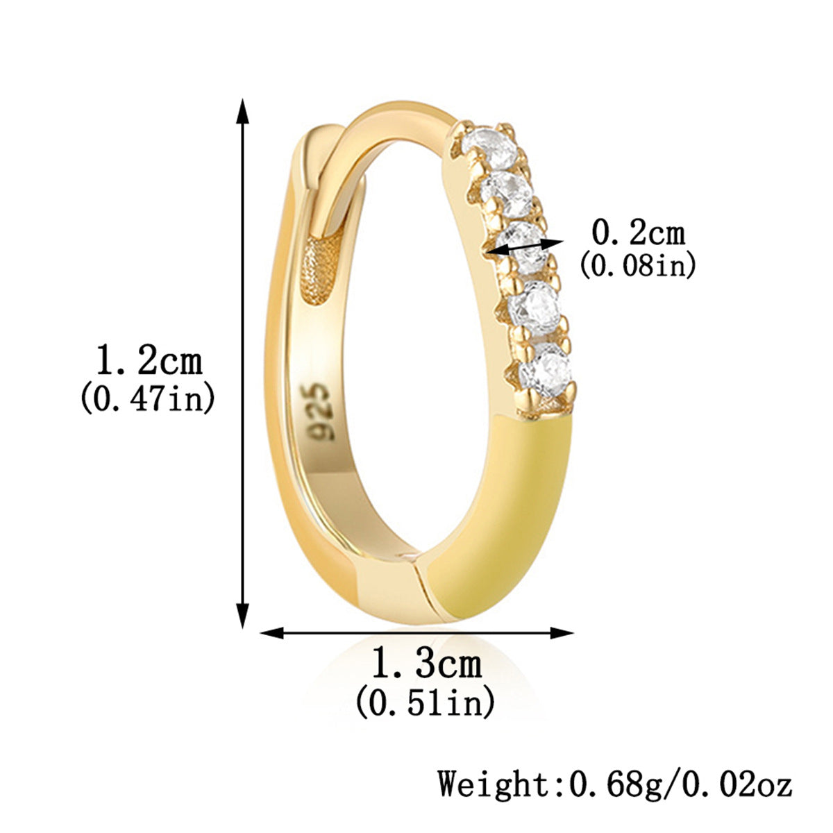 Single Color Drip Hoop - S925 Silver Dopamine Asymmetric Niche